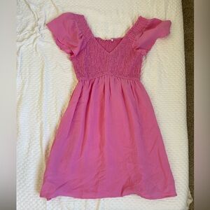 Blu Pepper Smocked Flutter Sleeve Dress